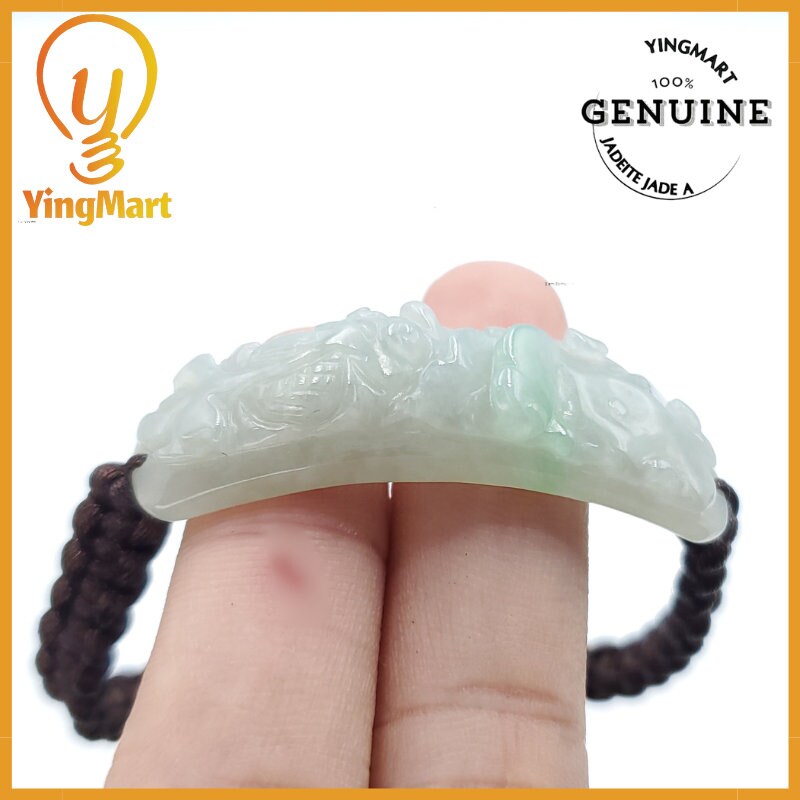Yingmart Genuine Jadeite 100% Natural Jade Gold Fish Pendant  Real Jade Type A Grade A Hand Carved