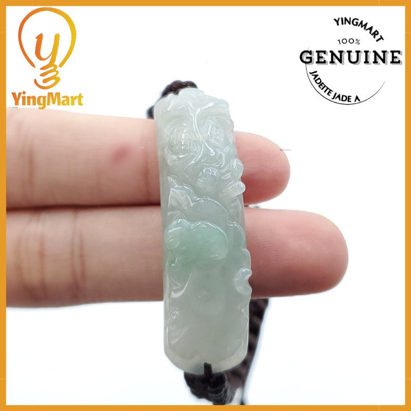 Yingmart Genuine Jadeite 100% Natural Jade Gold Fish Pendant  Real Jade Type A Grade A Hand Carved