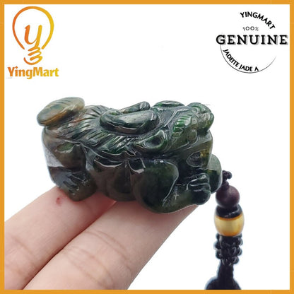 Yingmart Natural Marble PiXiu Pendant Genuine Jadeite Real Jade Type A Grade A Type A Hand Carved