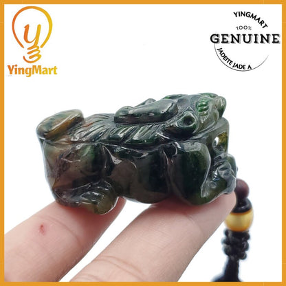 Yingmart Natural Marble PiXiu Pendant Genuine Jadeite Real Jade Type A Grade A Type A Hand Carved