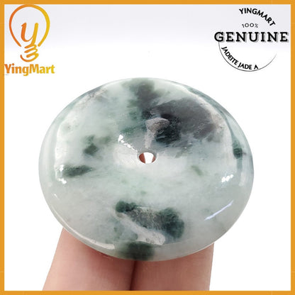 Yingmart Donut Jade Pendant 100% Genuine Jadeite Real Jade Type A Grade A Type A Hand Carved