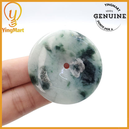 Yingmart Donut Jade Pendant 100% Genuine Jadeite Real Jade Type A Grade A Type A Hand Carved