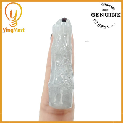 Yingmart 100% Natural Genuine Jadeite Type A Jadeite Bamboo Pendant Real Jade Type A Grade A Hand Carved