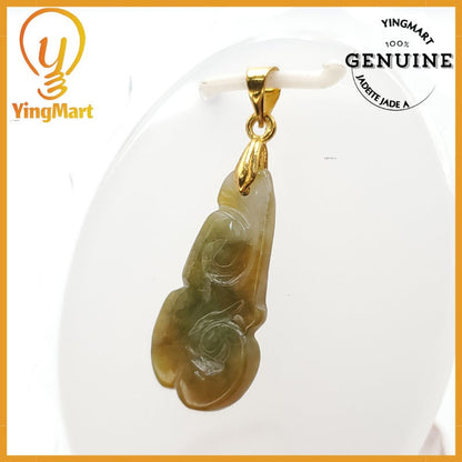 Yingmart Ruyi Jade Pendant 100% Genuine Jadeite Real Jade Type A Grade A Hand Carved
