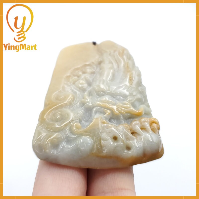 Yingmart 100% Genuine Jadeite Jade Dragon Pendant  Real Jade Type A Grade A Hand Carved