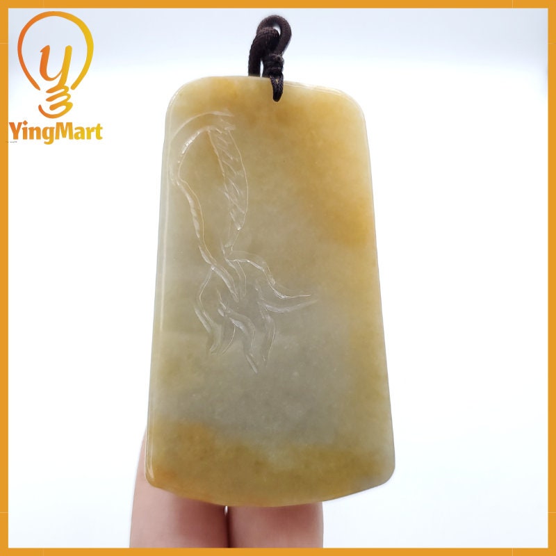 Yingmart 100% Genuine Jadeite Jade Dragon Pendant  Real Jade Type A Grade A Hand Carved