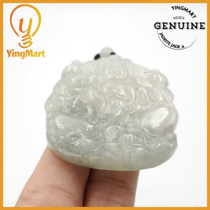 Yingmart Translucent Guan Yin Pendant Genuine Jadeite Real Jade Type A Grade A Hand Carved