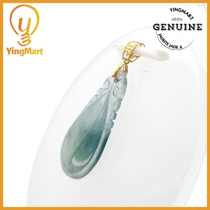 Yingmart Ruyi Jade Pendant  Genuine Jadeite Real Jade Type A Grade A Hand Carved