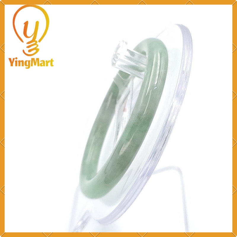 Yingmart 53mm LIULAB Certified Genuine Green Natural Jadeite Jade Thick Bangle Bracelets, Real Gemstone Bracelet, Vintage Jewelry