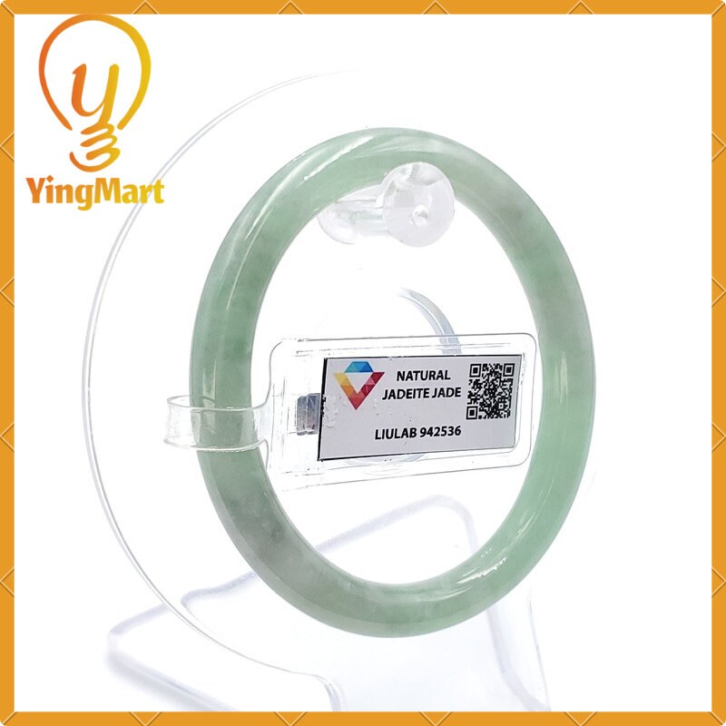 Yingmart 53mm LIULAB Certified Genuine Green Natural Jadeite Jade Thick Bangle Bracelets, Real Gemstone Bracelet, Vintage Jewelry