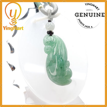 Yingmart 100% Natural Jade Pendant Genuine Jadeite Real Jade Type A Grade A Hand Carved