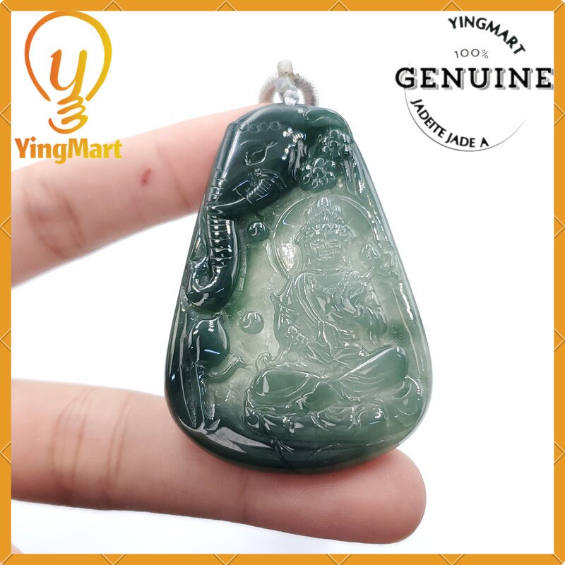 Yingmart100% Natural Myanmar Jade Buddha Guan Yin Elephant Jade Pendant Genuine Jadeite Real Jade Type A Grade A Type A Hand Carved