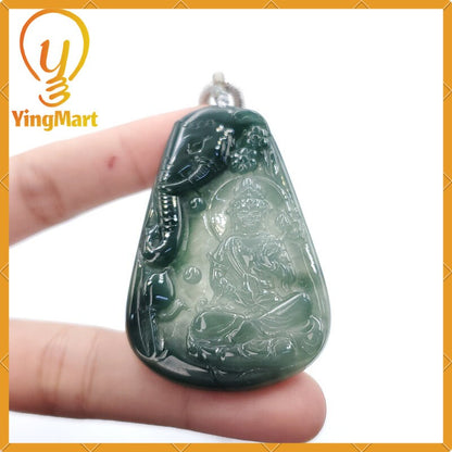 Yingmart100% Natural Myanmar Jade Buddha Guan Yin Elephant Jade Pendant Genuine Jadeite Real Jade Type A Grade A Type A Hand Carved