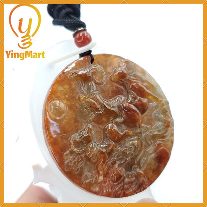 Yingmart 100% Natural Jade Goat Age marble Pendant Genuine Jadeite Real Jade Type A Grade A Hand Carved