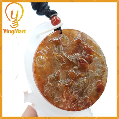 Yingmart 100% Natural Jade Goat Age marble Pendant Genuine Jadeite Real Jade Type A Grade A Hand Carved