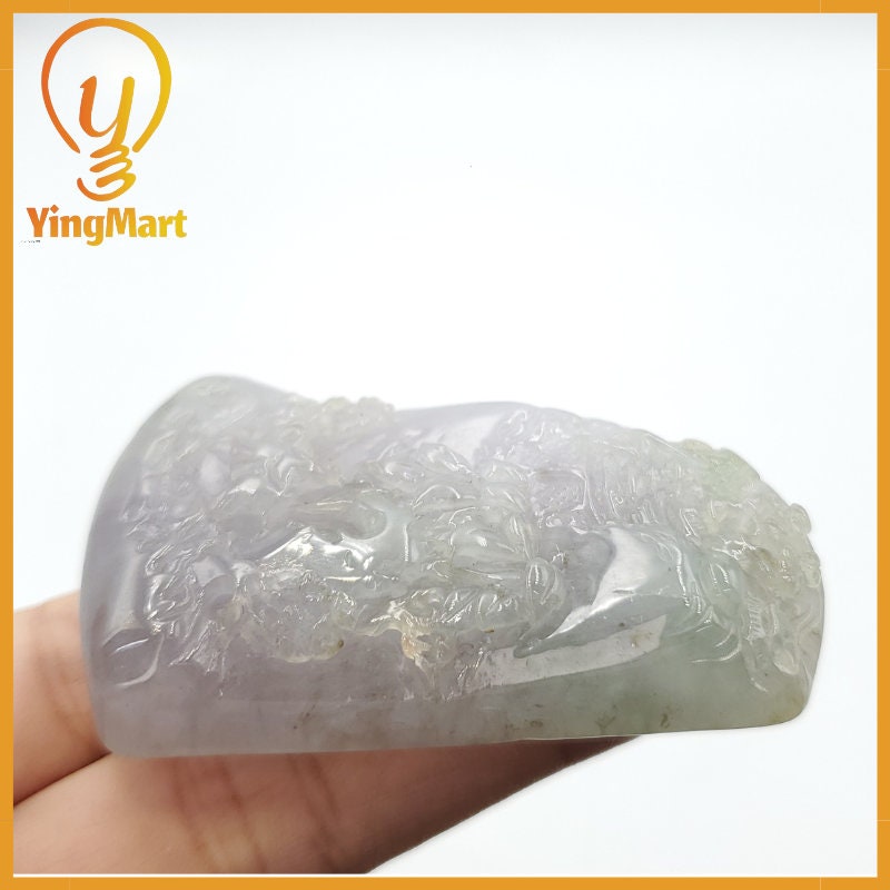 Yingmart  Hand Carved  Landscape Pendant  100% Genuine Jadeite Jade  Burmese Myanmar Real Jade Grade A Type A