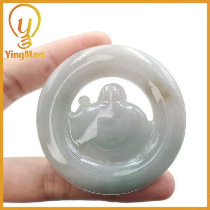 Yingmart Myanmar Jade Guan Yin Pendant Genuine Jadeite Jade  Burmese Myanmar Real Jade Grade A Type A  Hand Carved