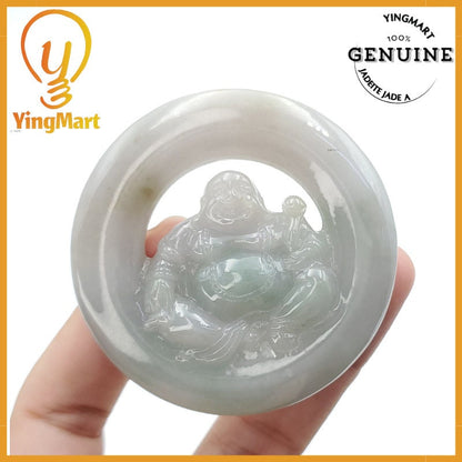 Yingmart Myanmar Jade Guan Yin Pendant Genuine Jadeite Jade  Burmese Myanmar Real Jade Grade A Type A  Hand Carved