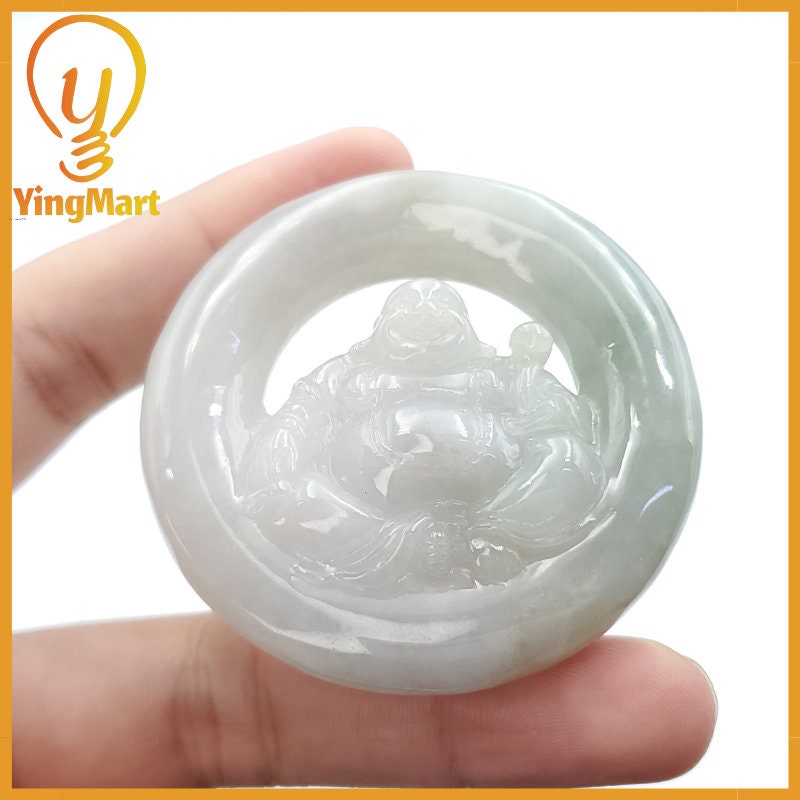 Yingmart Myanmar Jade Guan Yin Pendant Genuine Jadeite Jade  Burmese Myanmar Real Jade Grade A Type A  Hand Carved