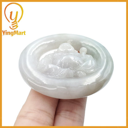 Yingmart Myanmar Jade Guan Yin Pendant Genuine Jadeite Jade  Burmese Myanmar Real Jade Grade A Type A  Hand Carved