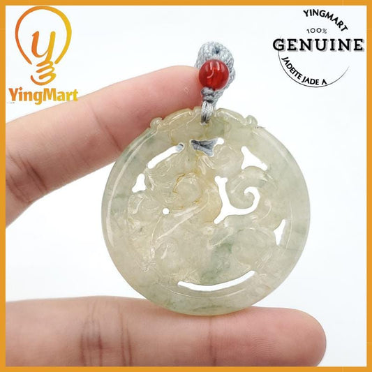 Natural Burmese Jadeite A Jade Pendant Horse Grade A Jadeite Hand Carved Protection, Good Luck