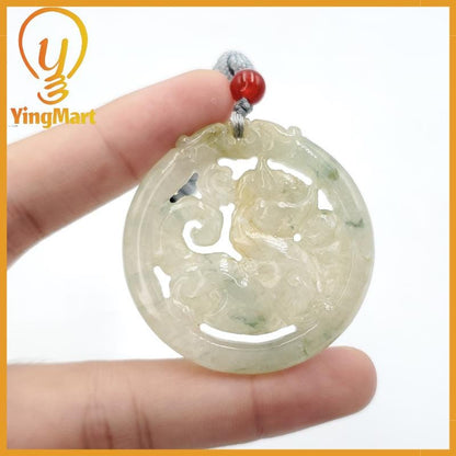 Natural Burmese Jadeite A Jade Pendant Horse Grade A Jadeite Hand Carved Protection, Good Luck