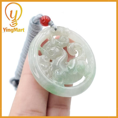 Natural Burmese Jadeite A Jade Pendant Horse Grade A Jadeite Hand Carved Protection, Good Luck