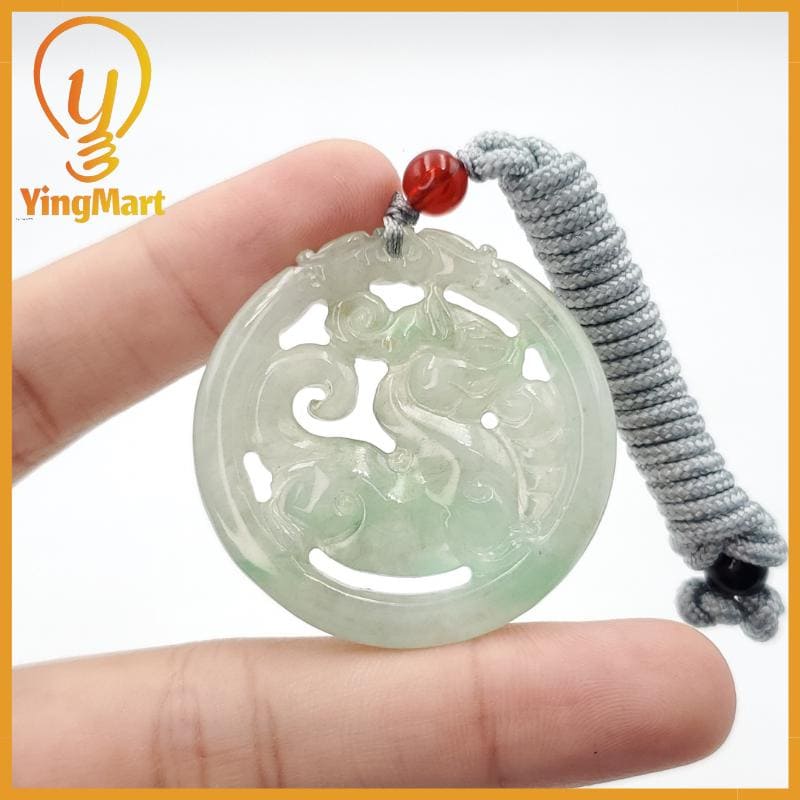 Natural Burmese Jadeite A Jade Pendant Horse Grade A Jadeite Hand Carved Protection, Good Luck