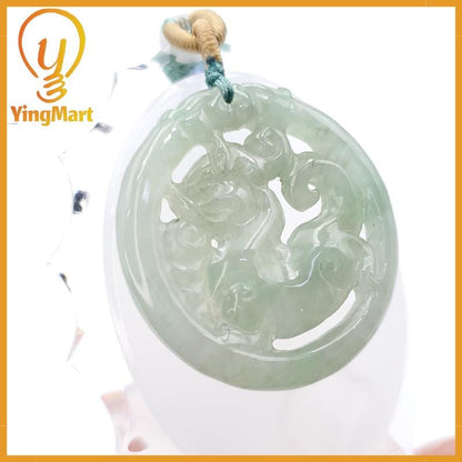 Natural Burmese Jadeite A Jade Pendant Horse Grade A Jadeite Hand Carved Protection, Good Luck