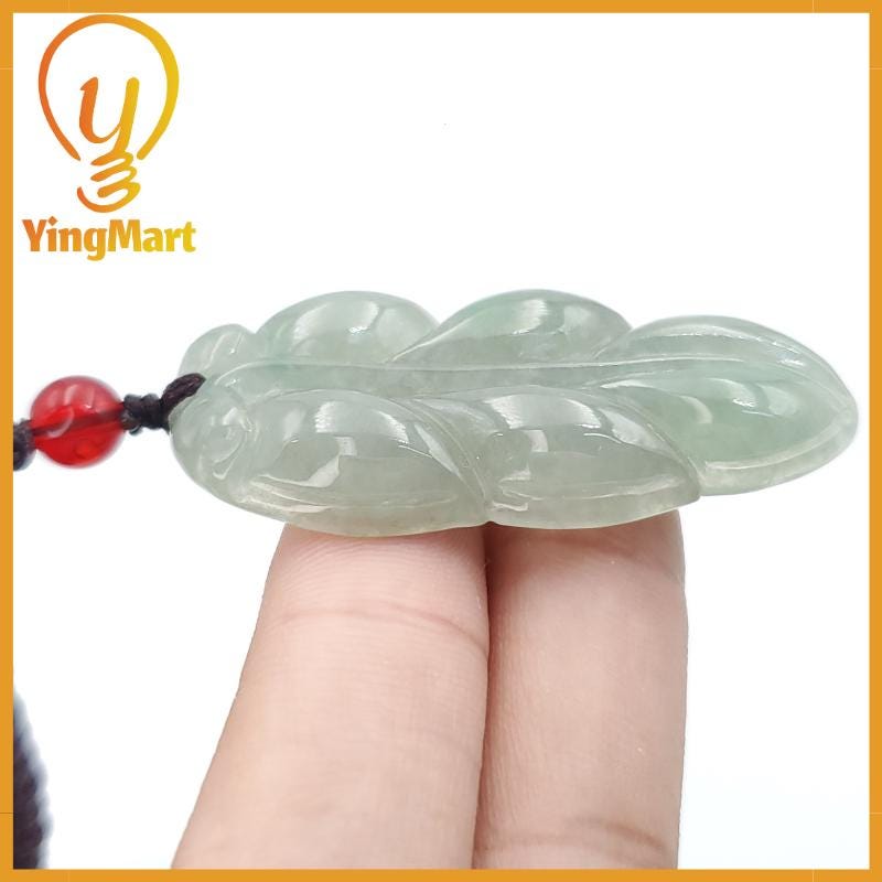 Natural Jade Leaf Pendant 100% Genuine Jadeite Real Jade Type A Grade A Type A Hand Carved Protection, Good Luck