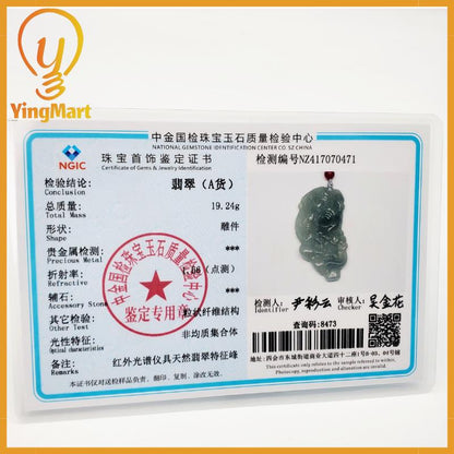 Yingmart  100% Natural Jade Dragon Pendant  Burmese Myanmar Genuine Jadeite Real Jade Grade A Type A Lucky pendant