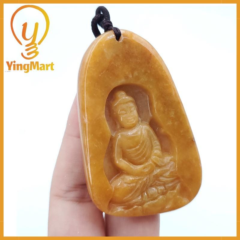 Yingmart Myanmar Jade Guan Yin Pendant Genuine Jadeite Jade  Burmese Myanmar Real Jade Grade A Type A  Hand Carved Lucky pendant