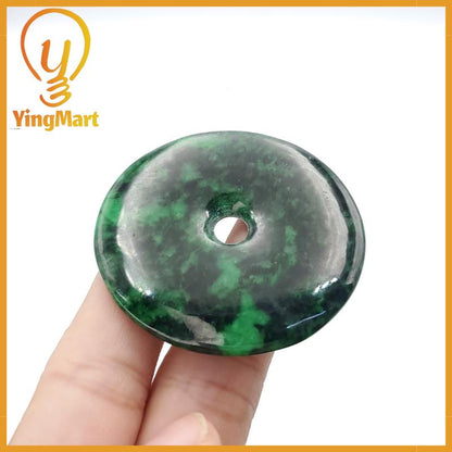 Yingmart Donut Jade Pendant 100% Genuine Jadeite Real Jade Type A Grade A Type A Hand Carved