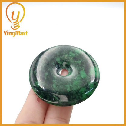Yingmart Donut Jade Pendant 100% Genuine Jadeite Real Jade Type A Grade A Type A Hand Carved