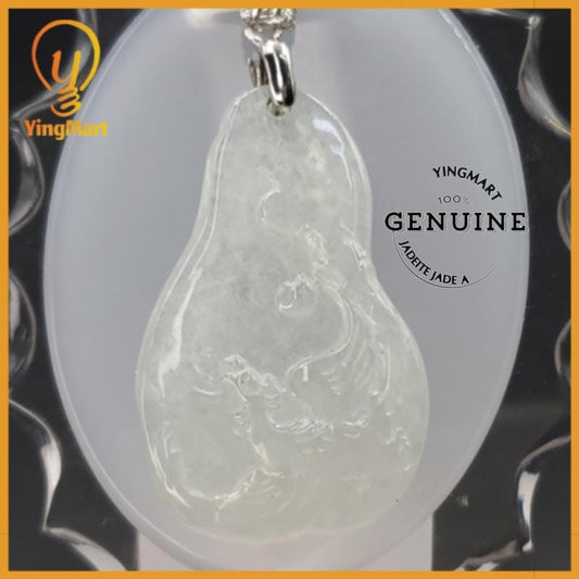 Yingmart High-Quality Translucent White  Phoenix Burmese Myanmar Genuine Jadeite Jade Grade A Hand Craving Pedant with 925S Hook Setting