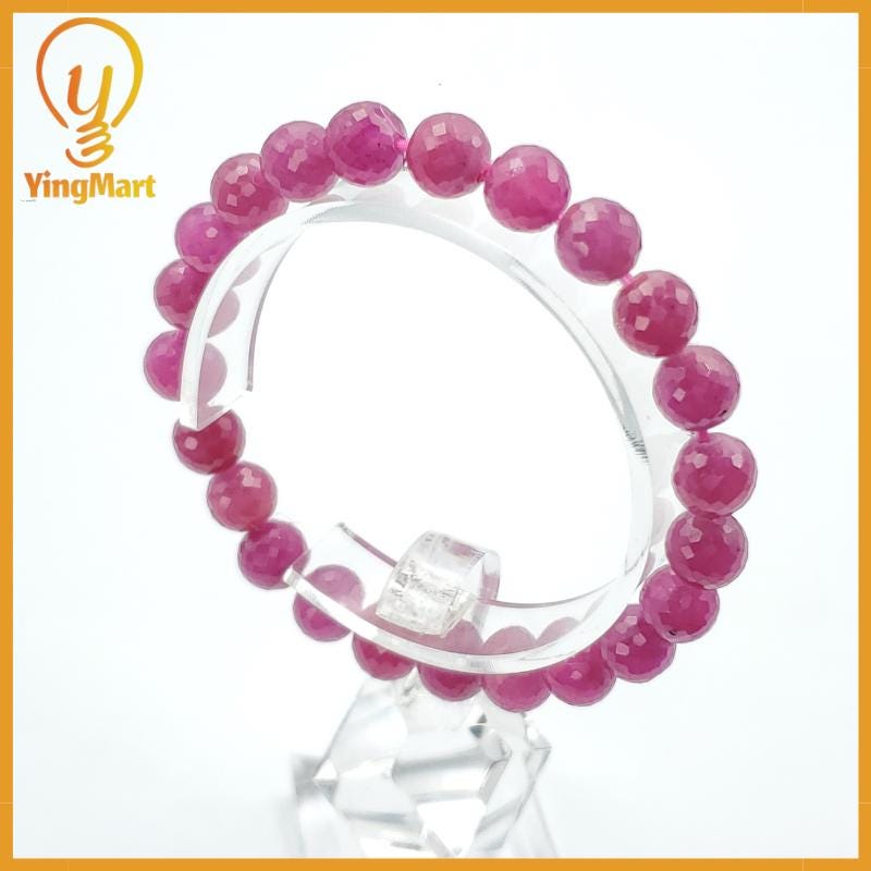 Yingmart Faceted Red Ruby beads Bracelet , Vintage Jewelry,Accessories,Real Gemstone, Gift for her