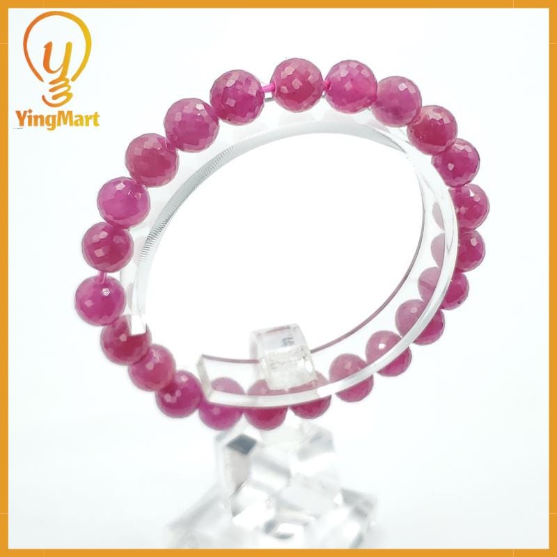 Yingmart Faceted Red Ruby beads Bracelet , Vintage Jewelry,Accessories,Real Gemstone, Gift for her