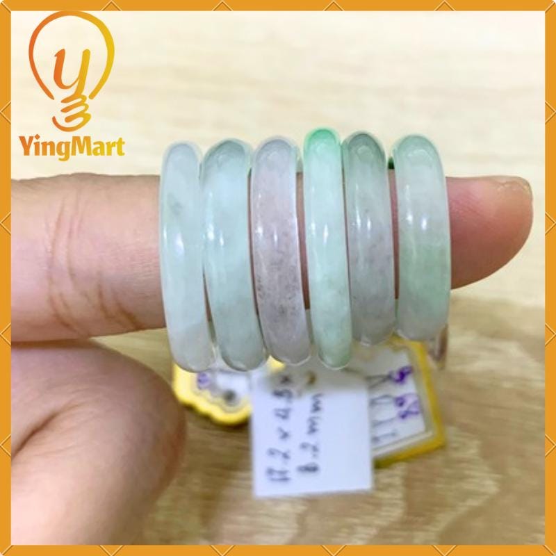 Yingmart Green Jadeite Jade Ring, Burmese Myanmar, Real Gemstone, Vintage Jewelry Gift for Her Mom, Feng Shui Grandma Sister, Mens Women