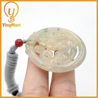 Natural Burmese Jadeite A Jade Pendant Horse Grade A Jadeite Hand Carved Protection, Good Luck