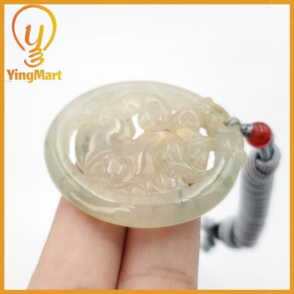 Natural Burmese Jadeite A Jade Pendant Horse Grade A Jadeite Hand Carved Protection, Good Luck
