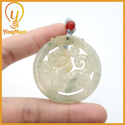 Natural Burmese Jadeite A Jade Pendant Horse Grade A Jadeite Hand Carved Protection, Good Luck
