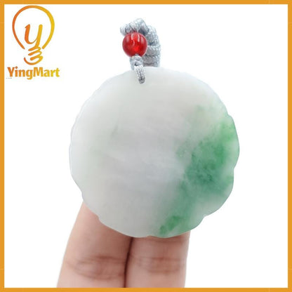 Lotus Flower Jade Pendant  100% Genuine Jadeite Real Jade Type A Grade A Hand Carved Protection, Good Luck
