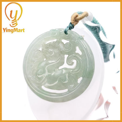 Natural Burmese Jadeite A Jade Pendant Horse Grade A Jadeite Hand Carved Protection, Good Luck