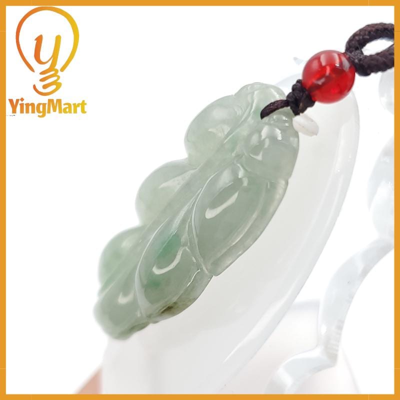 Natural Jade Leaf Pendant 100% Genuine Jadeite Real Jade Type A Grade A Type A Hand Carved Protection, Good Luck