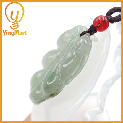 Natural Jade Leaf Pendant 100% Genuine Jadeite Real Jade Type A Grade A Type A Hand Carved Protection, Good Luck