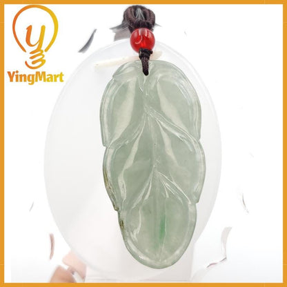 Natural Jade Leaf Pendant 100% Genuine Jadeite Real Jade Type A Grade A Type A Hand Carved Protection, Good Luck