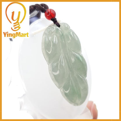 Natural Jade Leaf Pendant 100% Genuine Jadeite Real Jade Type A Grade A Type A Hand Carved Protection, Good Luck