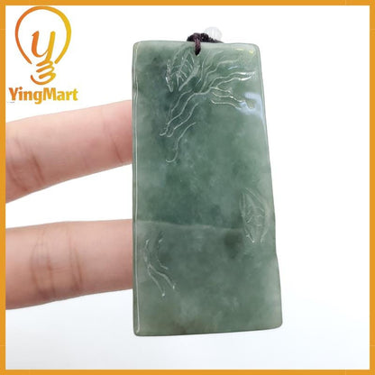 Yingmart Landscape Pendant  Hand Carved 100% Genuine Jadeite Jade  Burmese Myanmar Real Jade Grade A Type A Lucky pendant