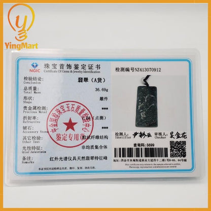 Yingmart Landscape Pendant  Hand Carved 100% Genuine Jadeite Jade  Burmese Myanmar Real Jade Grade A Type A Lucky pendant