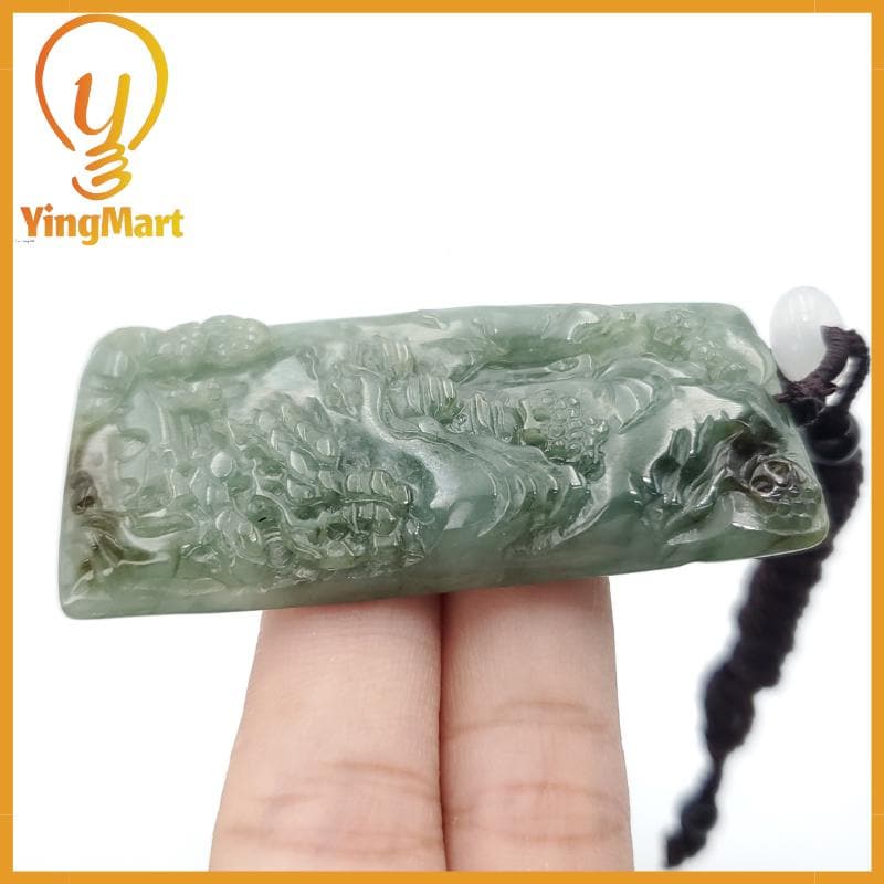 Yingmart Landscape Pendant  Hand Carved 100% Genuine Jadeite Jade  Burmese Myanmar Real Jade Grade A Type A Lucky pendant